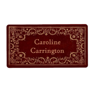 Étiquette Plaque personnelle en cuir doré gravé