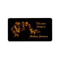Plaques de livres Black and Gold Swirling Musical