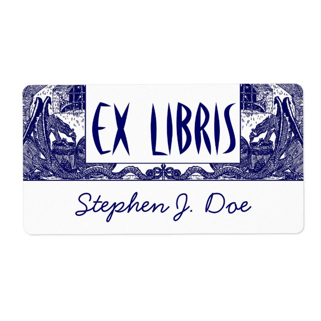 Étiquette Plaques de livres Dragons à Dungeon Bookend EX LIB (Devant)