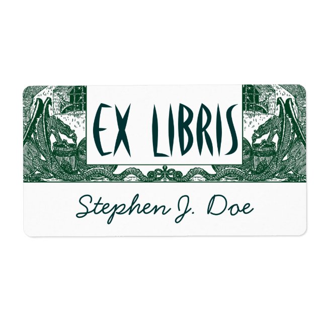 Étiquette Plaques de livres Dragons à Dungeon Bookend EX LIB (Devant)