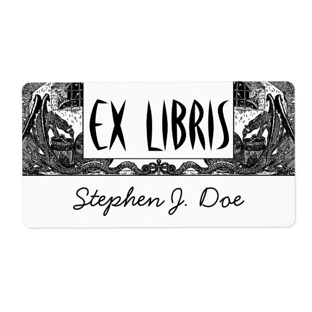 Étiquette Plaques de livres Dragons à Dungeon Bookend EX LIB (Devant)