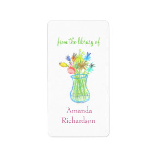Étiquette Plaques de livres florales / plaques de livres per