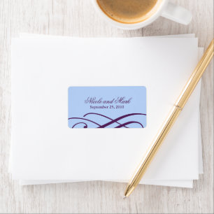 Étiquette Plum et Poudre Bleu mariage Favoriser les Étiquett