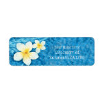 Étiquette Plumeria tropicale Fleur Bleu Été Invitation<br><div class="desc">Étiquette d'invitation d'été Tropical Plumeria Bleu. Customisez avec tout texte. Éléments correspondants disponibles.</div>