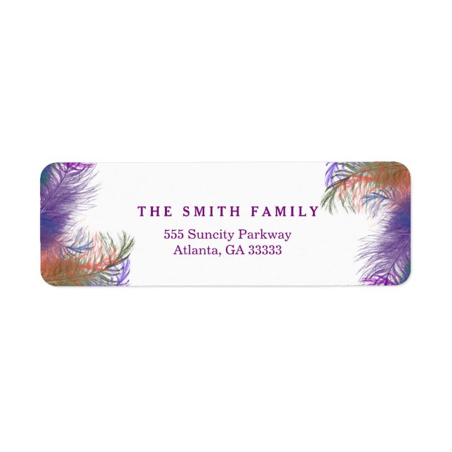 Étiquette Plumes d'oiseaux vintages (Devant)