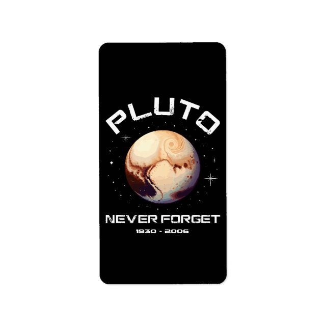 Étiquette Pluton N'oublie Jamais (Devant)