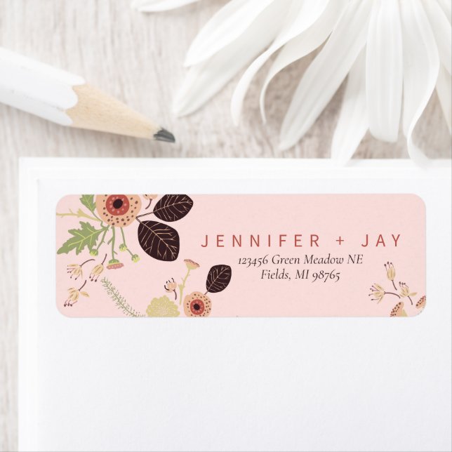 Étiquette Plutôt rose Floral (En situation)
