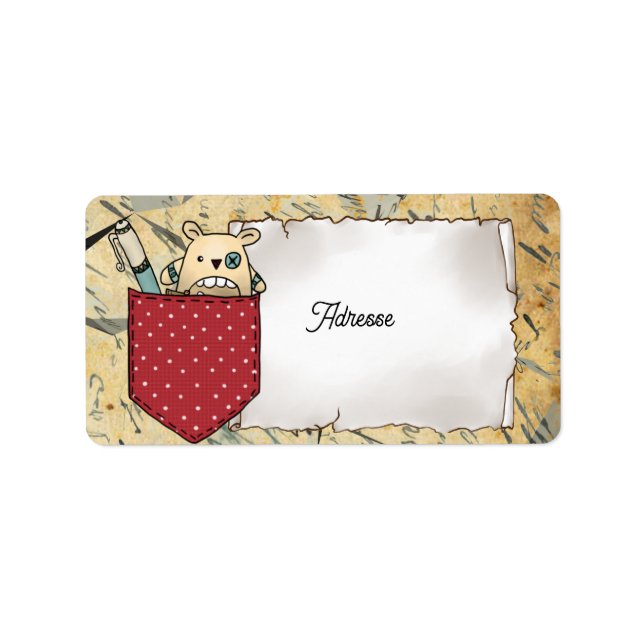 Étiquette Poche de mange-souci (Devant)