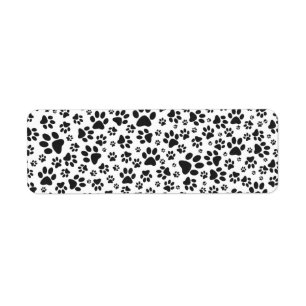 Étiquette Poches de chien noir et blanc Poka Dot