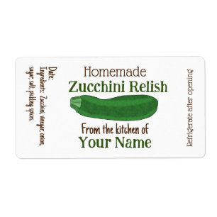 Étiquette Poches ou pochettes de courgettes personnalisées m