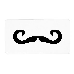 Étiquette Poignée de 8 bits Pixel Moustache