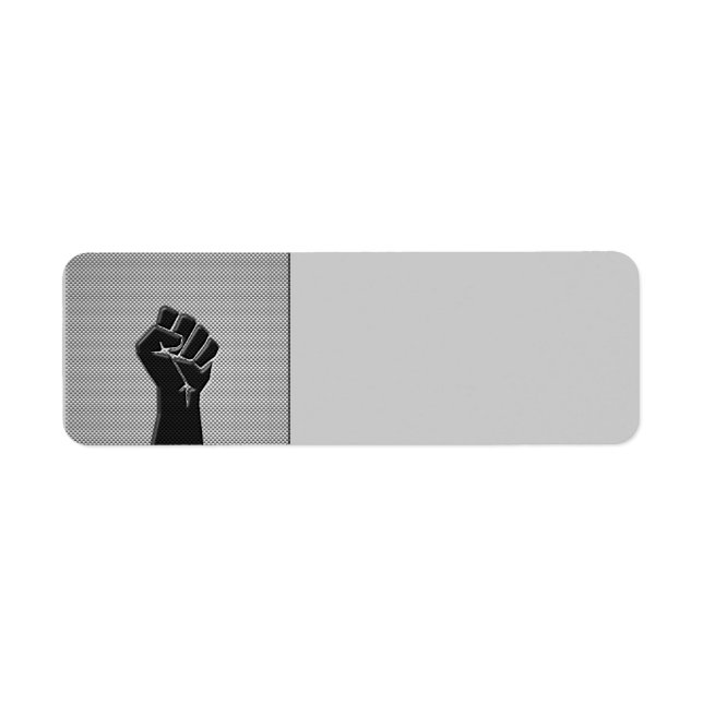 Étiquette Poing de solidarité en fibre de carbone style d'im (Devant)