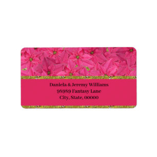 Étiquette poinsettias Fuchsia, personnalisation