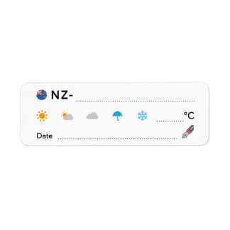 Étiquette Point de passage NZ Nouvelle-Zélande Météo Date ル