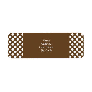 Étiquette Point Polka Brown et blanc