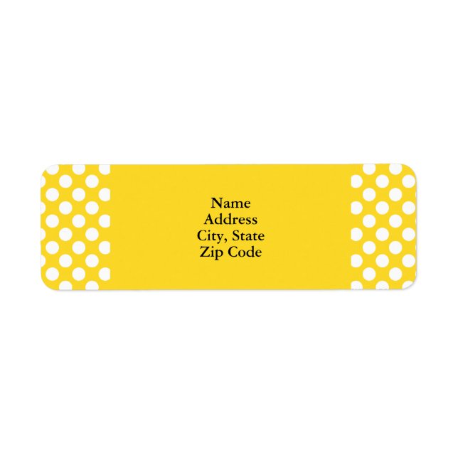 Étiquette Pointe Polka blanche et jaune (Devant)
