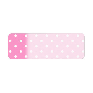 Étiquette Points blancs, Motif Pois rose.