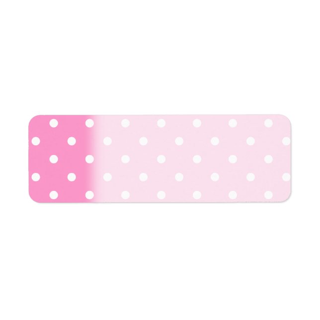 Étiquette Points blancs, Motif Pois rose. (Devant)