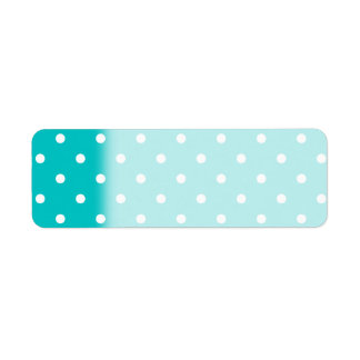 Étiquette Points blancs, Motif Polka Dot Turquoise.