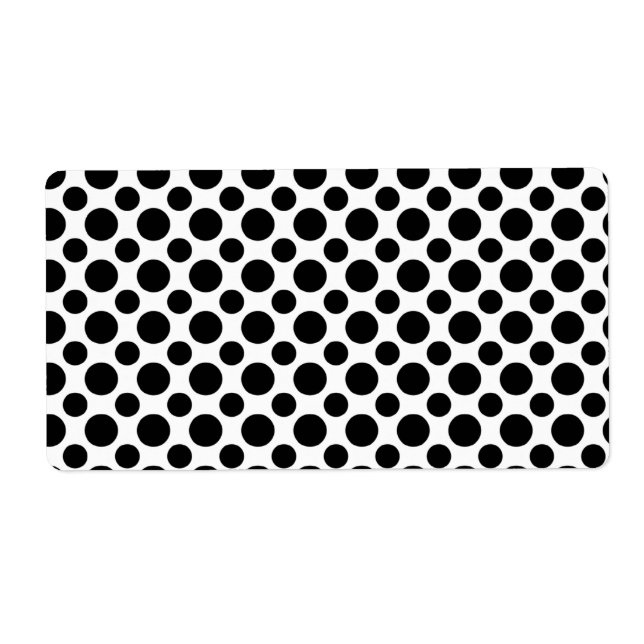 Étiquette Points noirs et blancs grands et petits (Devant)