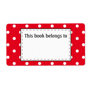 Étiquette Points polka en rouge et blanc