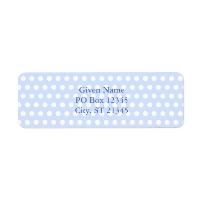 Étiquette Pois blancs sur Baby Blue (Devant)