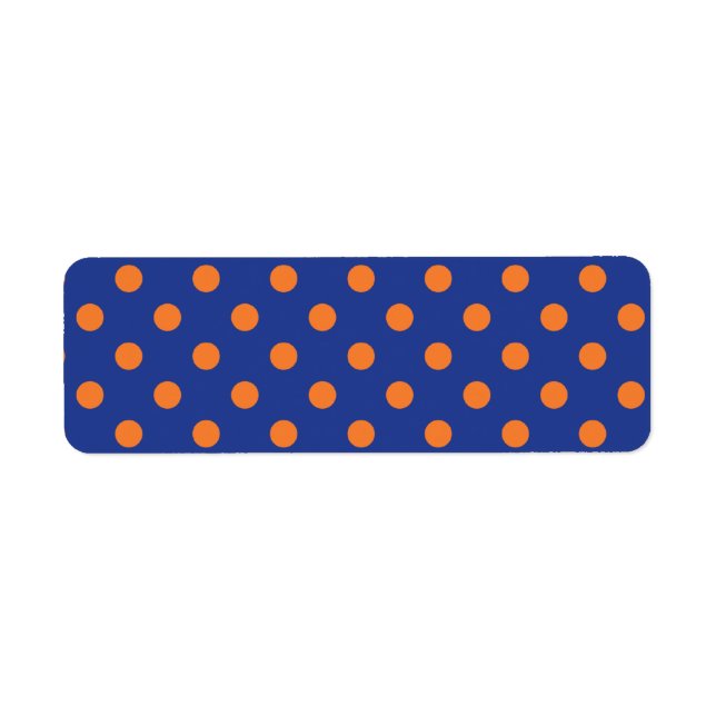 Étiquette Pois bleu et orange (Devant)