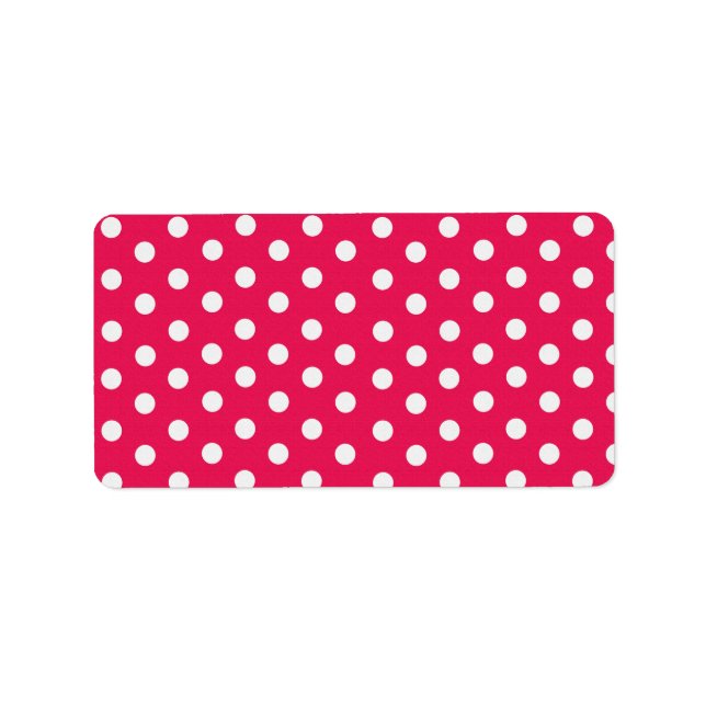 Étiquette Pois Rose Et Blanc (Devant)