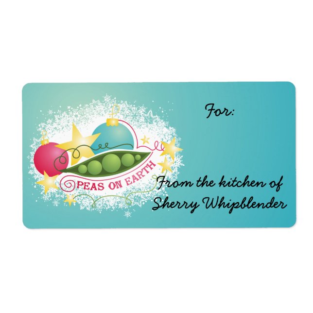 Étiquette Pois sur Terre Nourriture de Noël de la cuisine de (Devant)