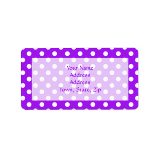 Étiquette Pois violets et blancs