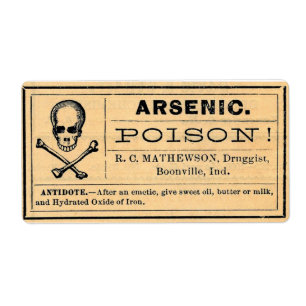 Étiquette Poison arsenical vintage Halloween d'étiquette