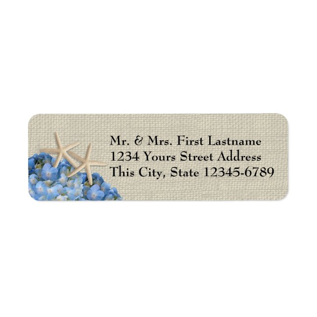 Étiquette Poisson étoilée et Hydrangées (Devant)