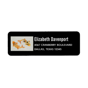 Étiquette Poisson Koi Or élégant