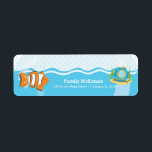 Étiquette Poisson sous-marin<br><div class="desc">Ce thème "Poisson sous-marin",  disponible dans différents produits. Copyright ©Pretty Grafik Designs. A la recherche d'un thème pour les enfants d'anniversaire,  consultez ce billet : bit.ly/birthdaykidsthemed</div>