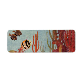 Étiquette Poissons-anges en corail, poissons tropicaux Vinta