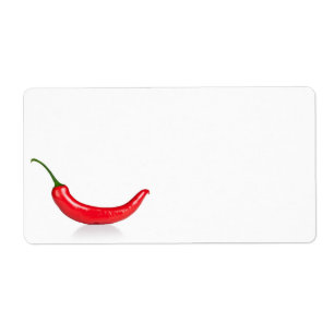 Étiquette Poivre Chaud Rouge Isolé Sur Un Arrière - plan Bla