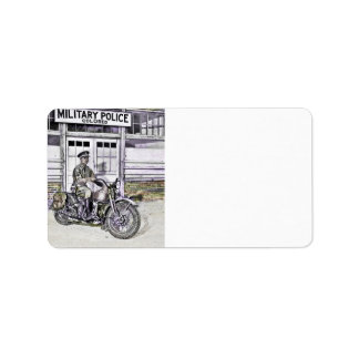 Étiquette Police à moto noire 2ème guerre mondiale