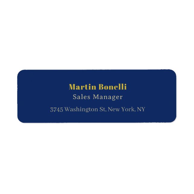 Étiquette Police de caractères Serif Or et Bleu Professionne (Devant)