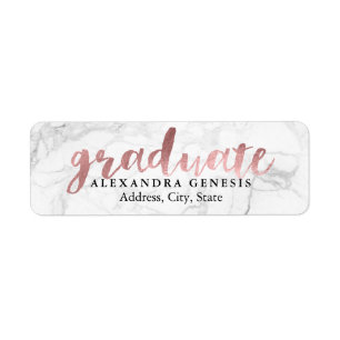 Étiquette Police de script Gold PixDezines Graduation/Rose
