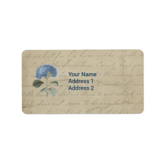 Étiquette Police vintage Blue Hydrangea Antique Sans Serif