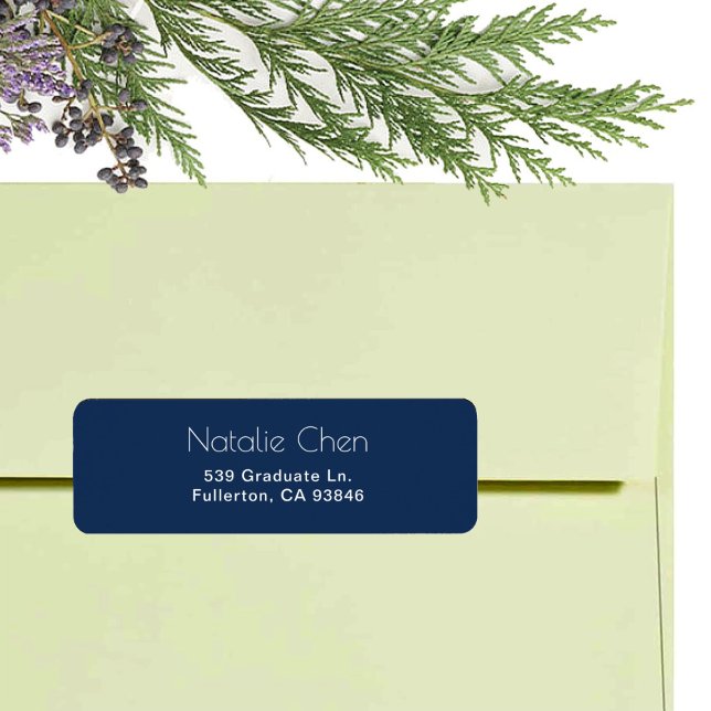 Étiquette Polices Élégantes Bleues Modernes Retourner les ét (Créateur téléchargé)