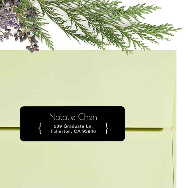 Étiquette Polices élégantes noires modernes Retourner les ét (Créateur téléchargé)