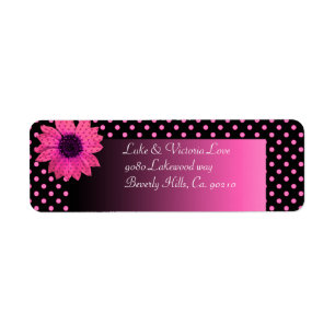 Étiquette Polka Dot Daisy Mariage rose