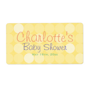 Étiquette Polka Jaune Point Baby shower bouteille d'eau Étiq