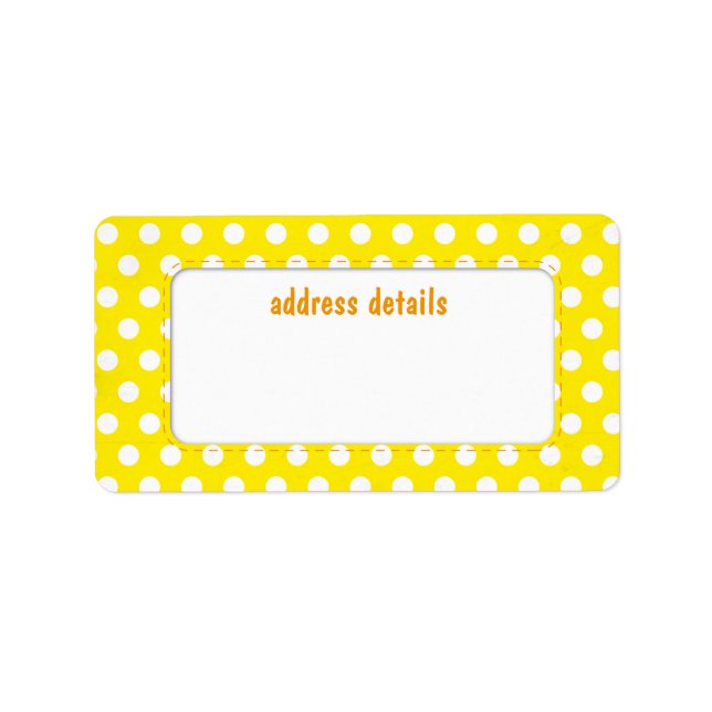 Étiquette Polkadot jaune (Devant)