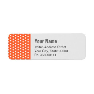 Étiquette Polkadot orange