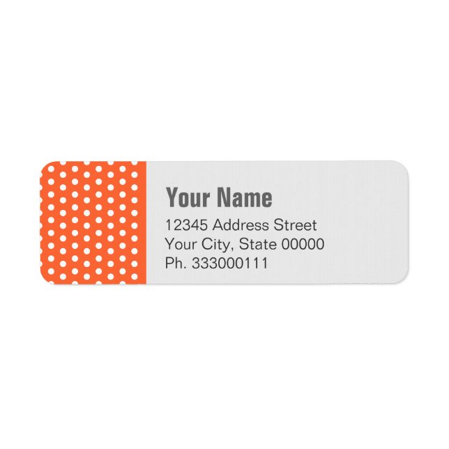 Étiquette Polkadot orange (Devant)