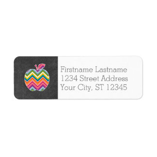 Étiquette Pomme enseignant personnalisée avec Motif Chevron