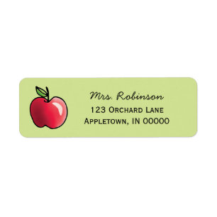 Étiquette Pomme rouge personnalisée