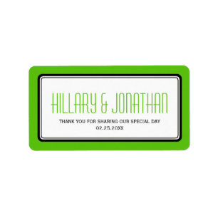 Étiquette Pomme vert rectangulaire cadre mariage faveur étiq